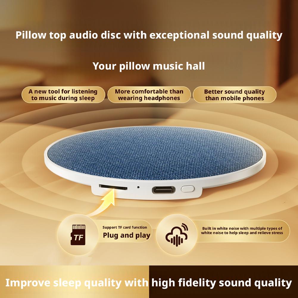 Audio Music Enhancer - Schlaf-White-Noise-Lautsprecher-Kissen für Zuhause, kleiner Bluetooth-Lautsprecher mit