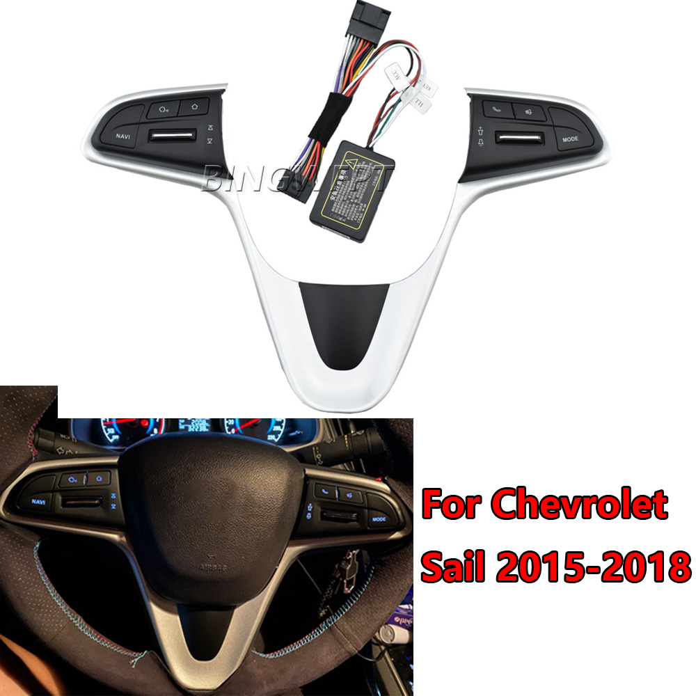 Audio Music Hub - Lenkrad-Musik-GPS-DVD-Bedienknöpfe für Chevrolet Sail 2015-2018 FÜR