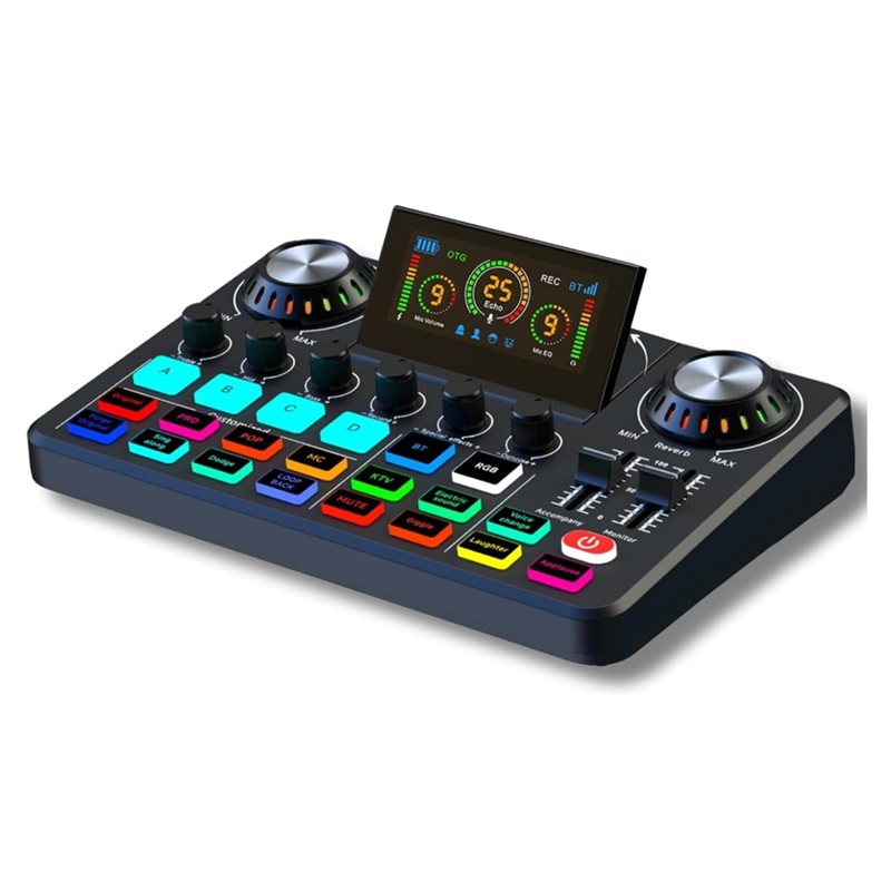 Audio Music Changer - ABLB-Audio-Mixer, Live-Soundkarte mit DJ-Mixer-Effekten & Stimmverzerrer,