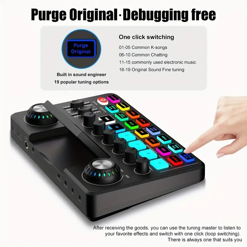Audio Music Changer - Audio-Mixer, Live-Soundkarte mit DJ-Mixer-Effekten & Stimmverzerrer,