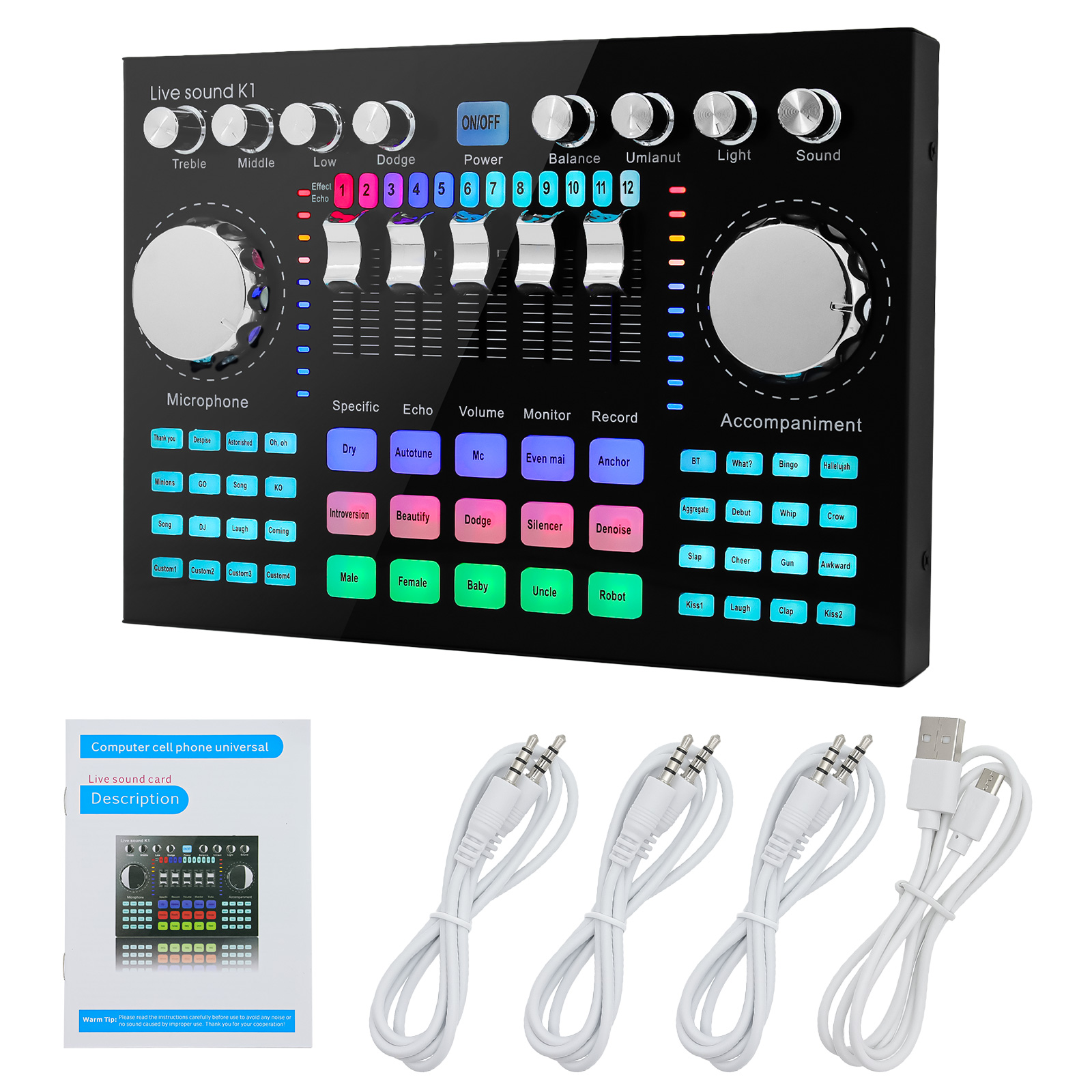 K1 Audio-Mixer Live-Soundkarte – Audio Music Changer Bewertung und Preis